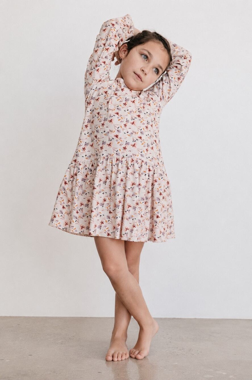 Alice + Ames Bette Dress Fall Floral Long Sleeve Twirl Dress Size 4